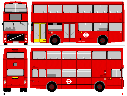 C1 drawing, all-red livery