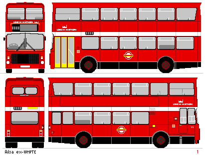 ex-WMPTE Ailsa drawing, Potters Bar livery