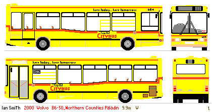 drawing of Capital Citybus Volvo B6/Paladin