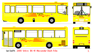 drawing of Capital Citybus Volvo B6/Dash