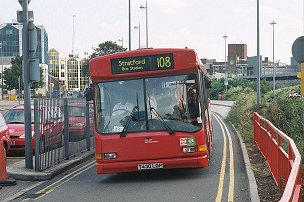 DC7 on 108, Stratford Bus Stn, August 2002