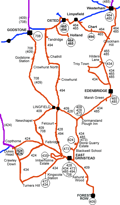 East Grinstead Bus Map