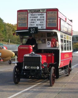 K424 heads home to Acton from the London Bus Museum at Brooklands .