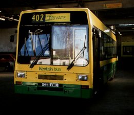 Kentish Bus 405 departs from DG, February 1998