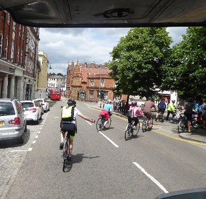 cyclists in Hertford