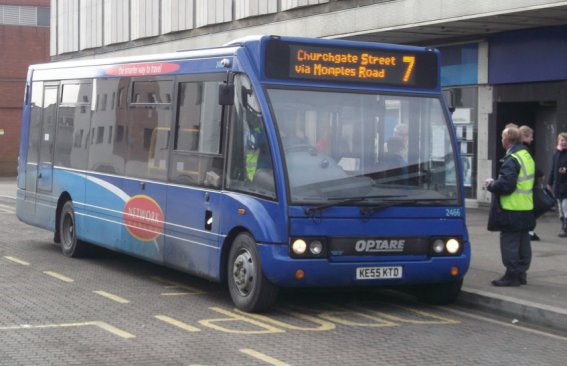 Solo 2466 on a Harlow local service, Harlow Bus Stn, Jan 2012