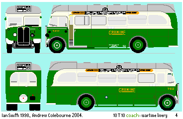 GreenLine 10T10, wartime coach livery