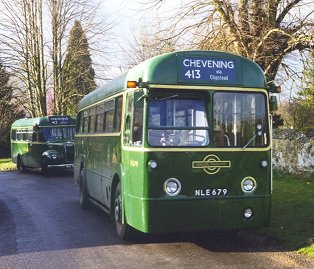 Preserved RF679 and GS62 at Chevening Church, March 1999.